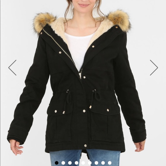 pimkie faux fur collar parka